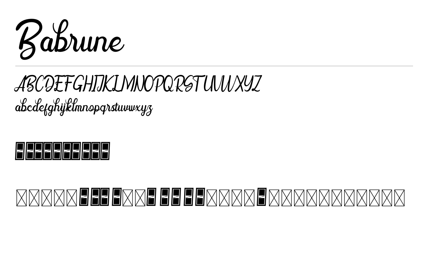 Babrune Font preview