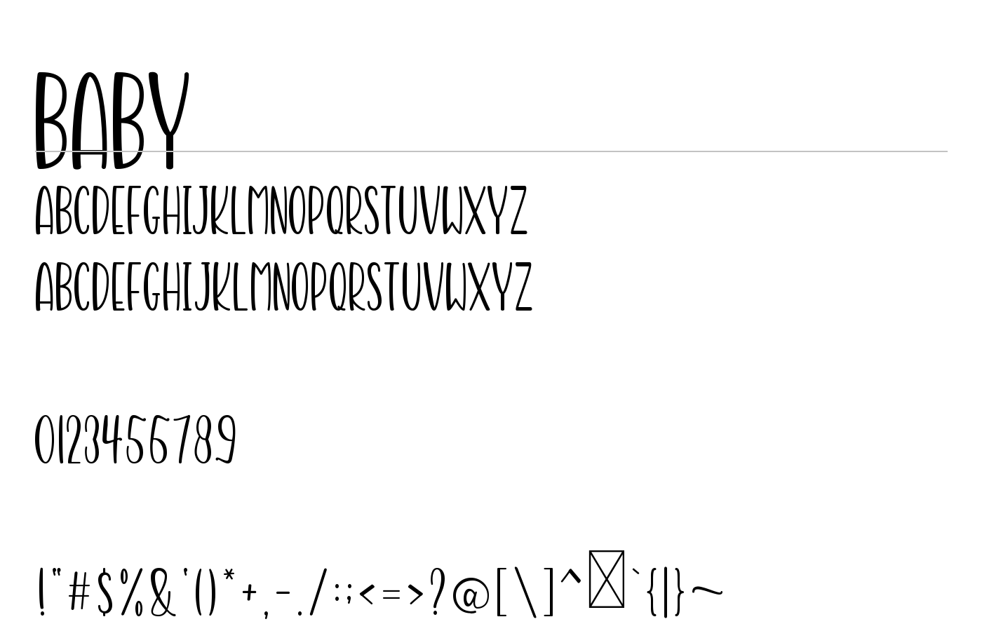 Baby Font preview