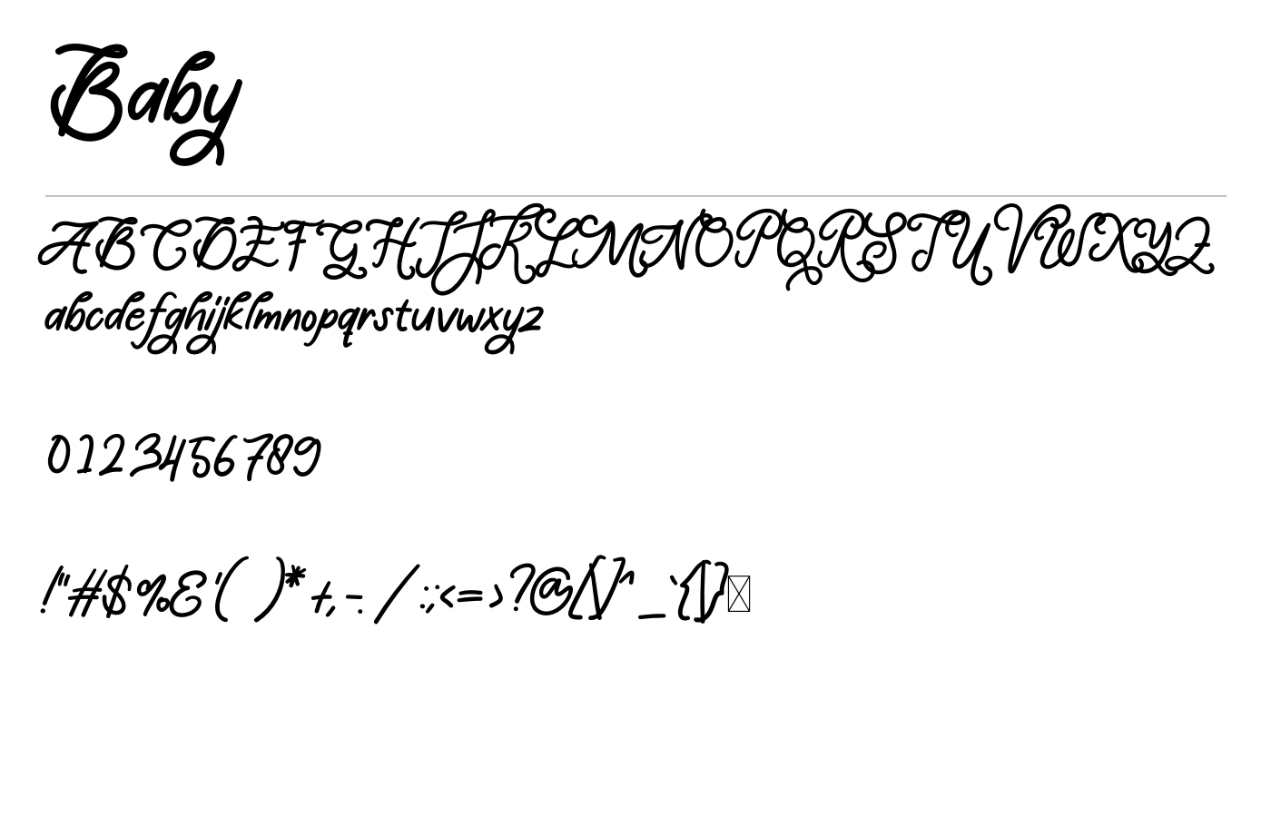 Baby Font preview