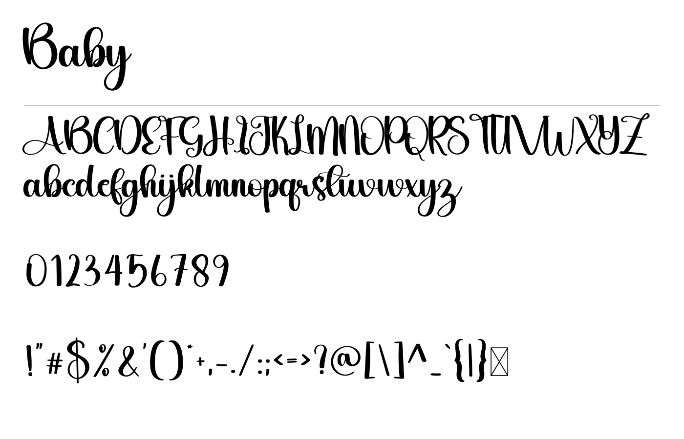Baby Font preview