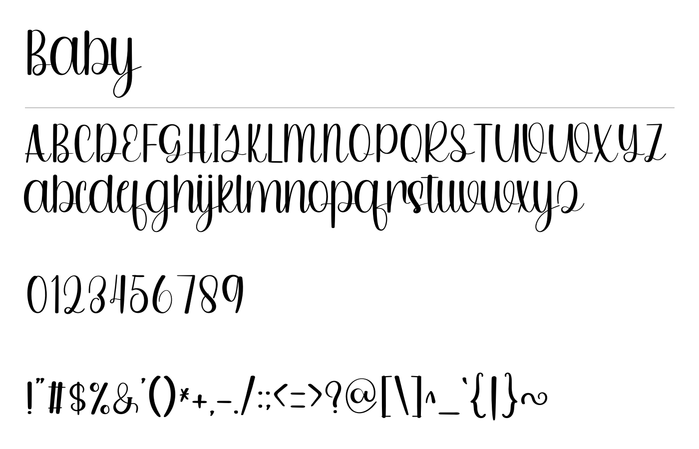 Baby Font preview