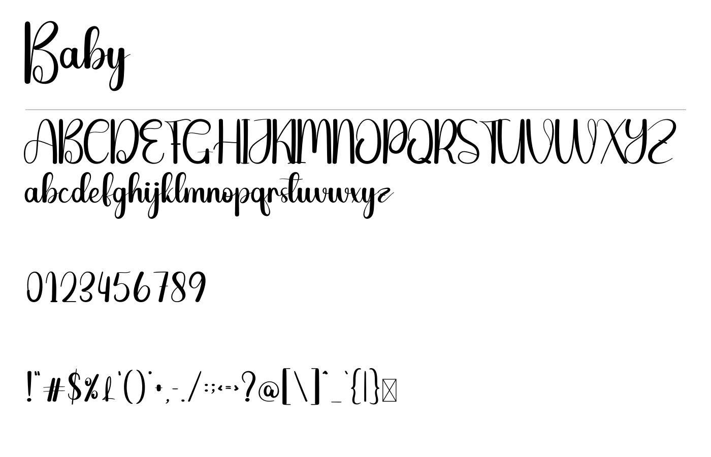 Baby Font preview