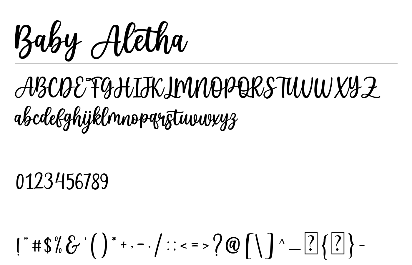 Baby Aletha Font preview