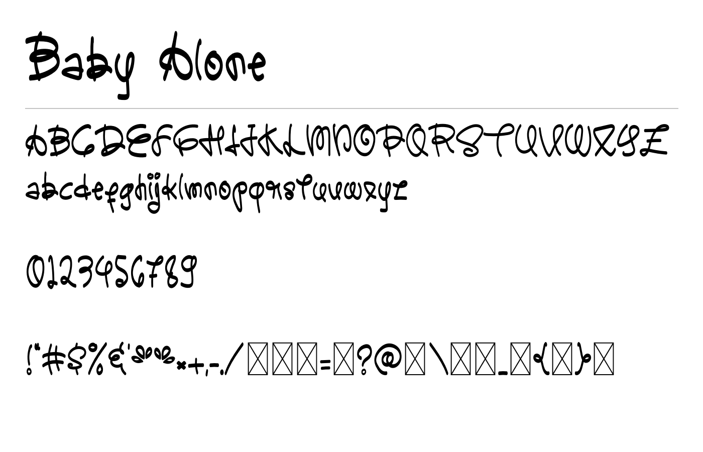 Baby Alone Font preview