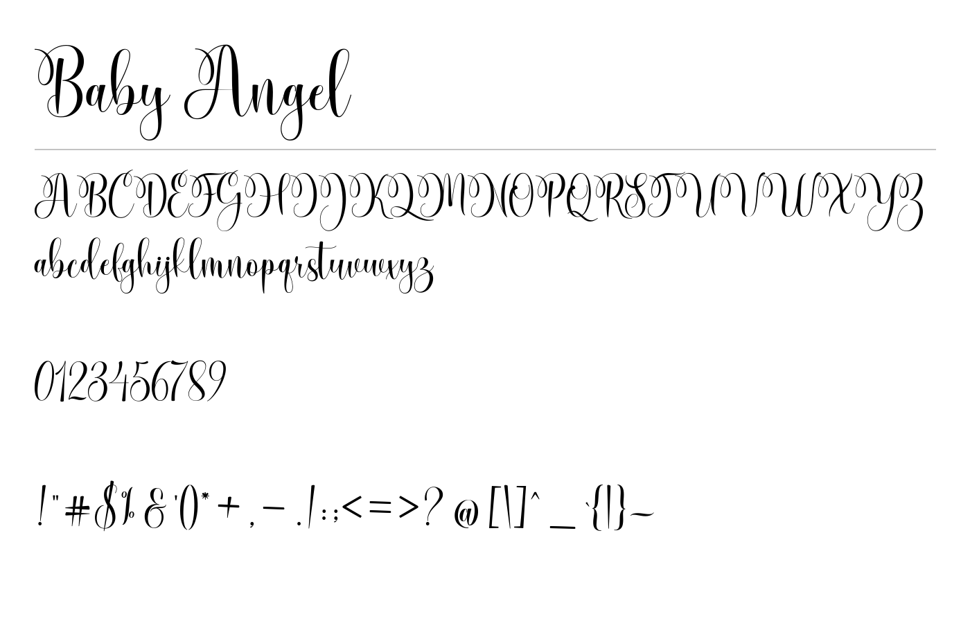 Baby Angel Font preview