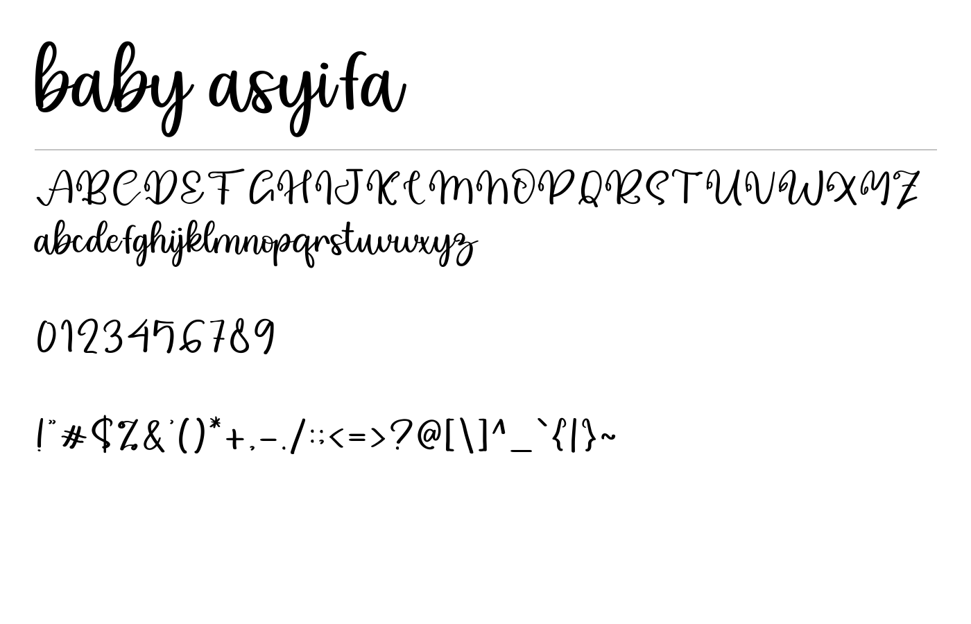 baby asyifa Font preview