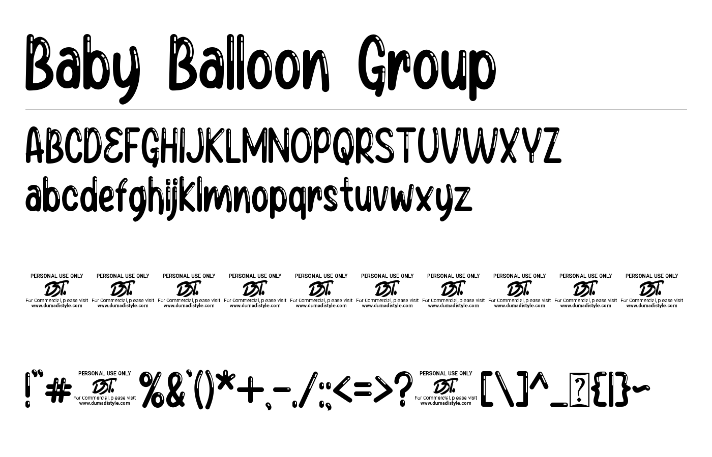 Baby Balloon Group Font preview