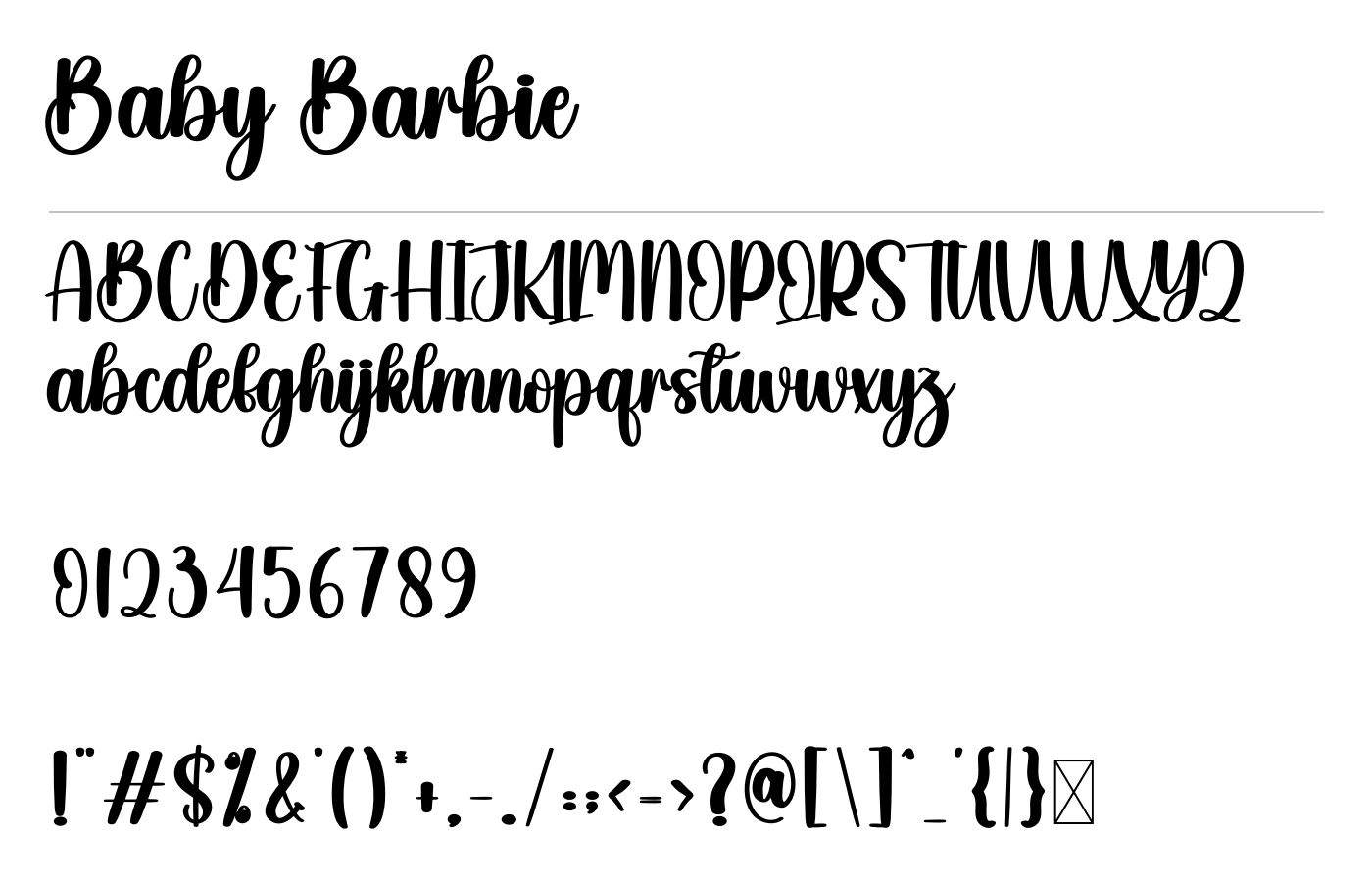Baby Barbie Font preview