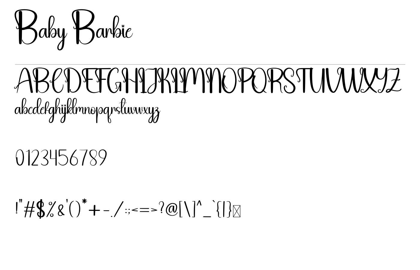 Baby Barbie Font preview