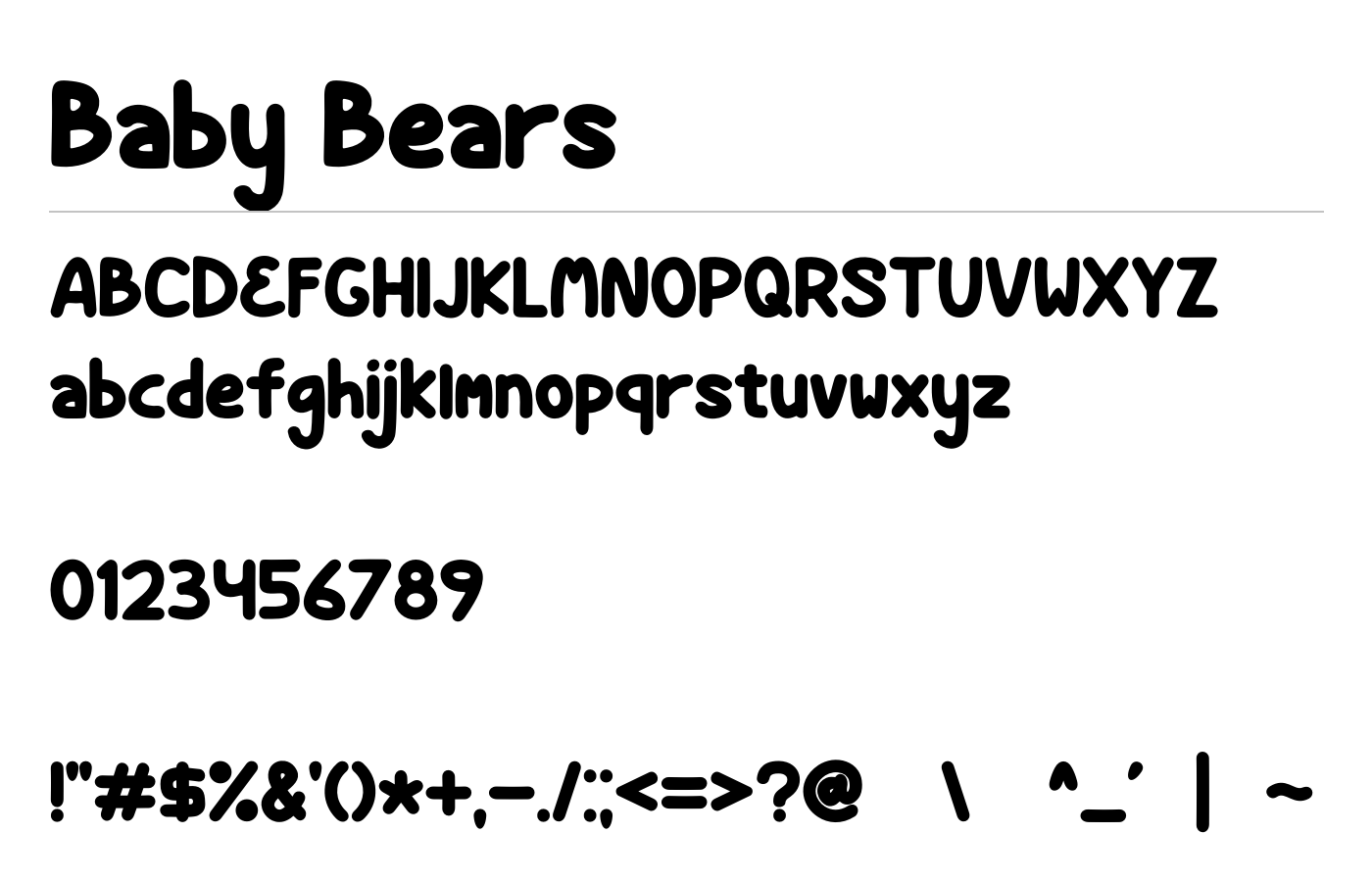 Baby Bears Font preview