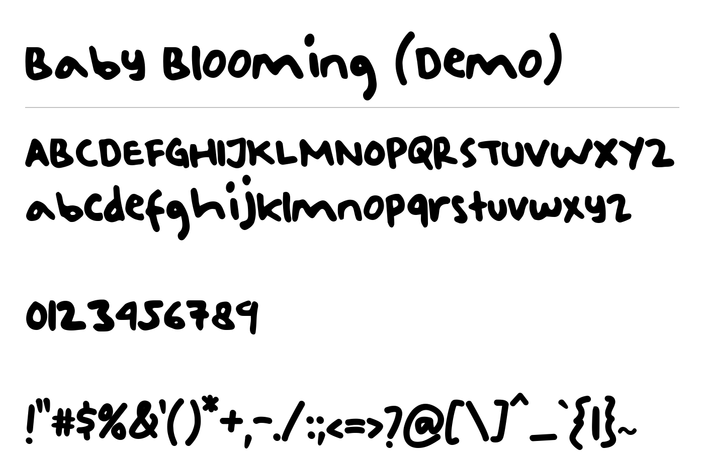 Baby Blooming (Demo) Font preview