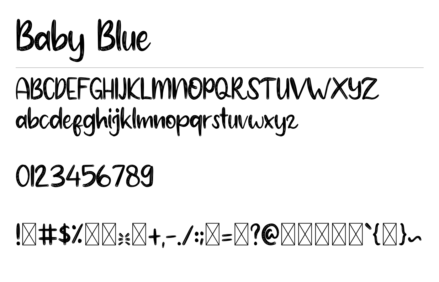 Baby Blue Font preview