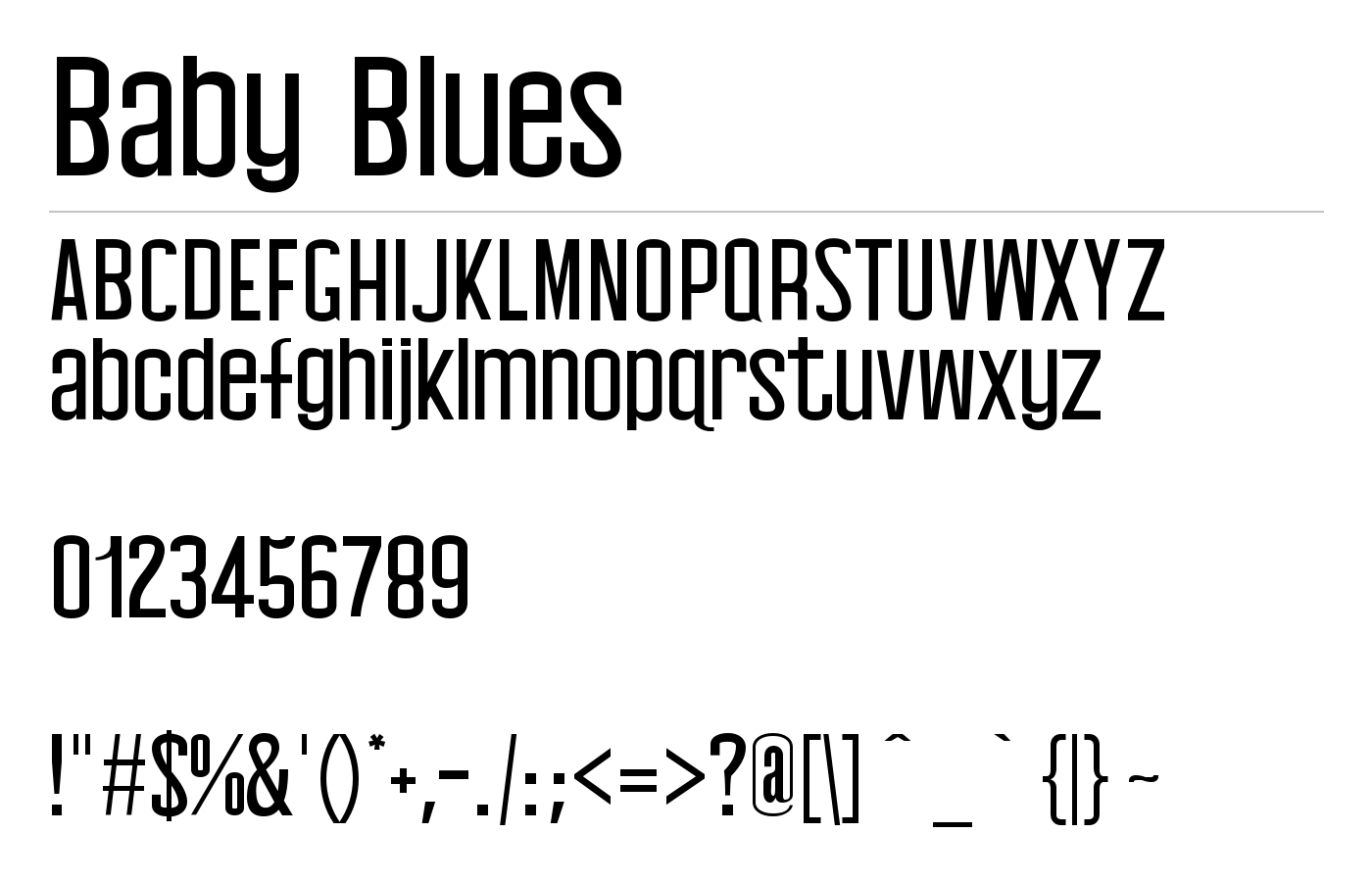 Baby Blues Font preview
