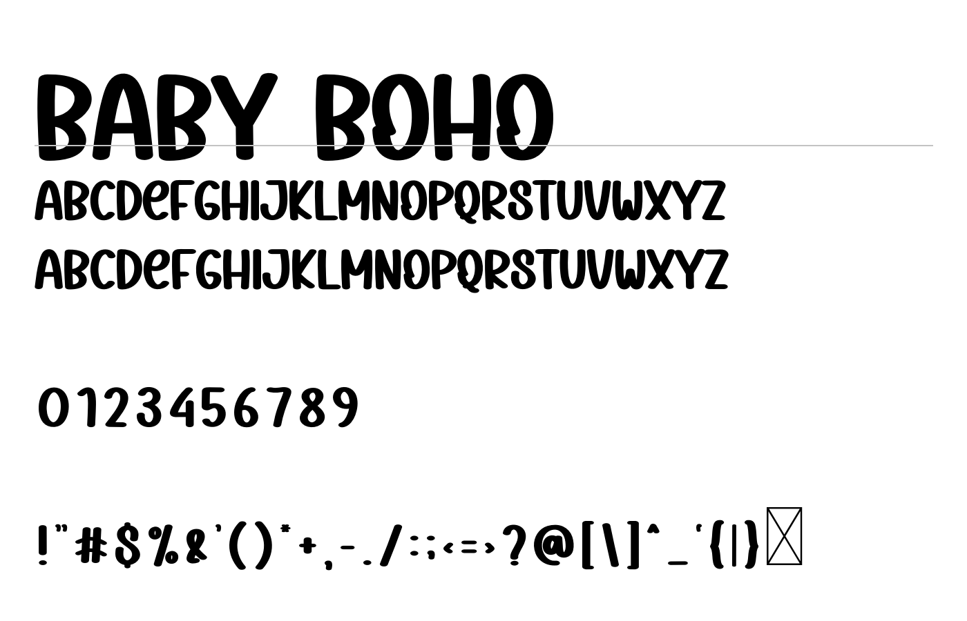 Baby Boho Font preview