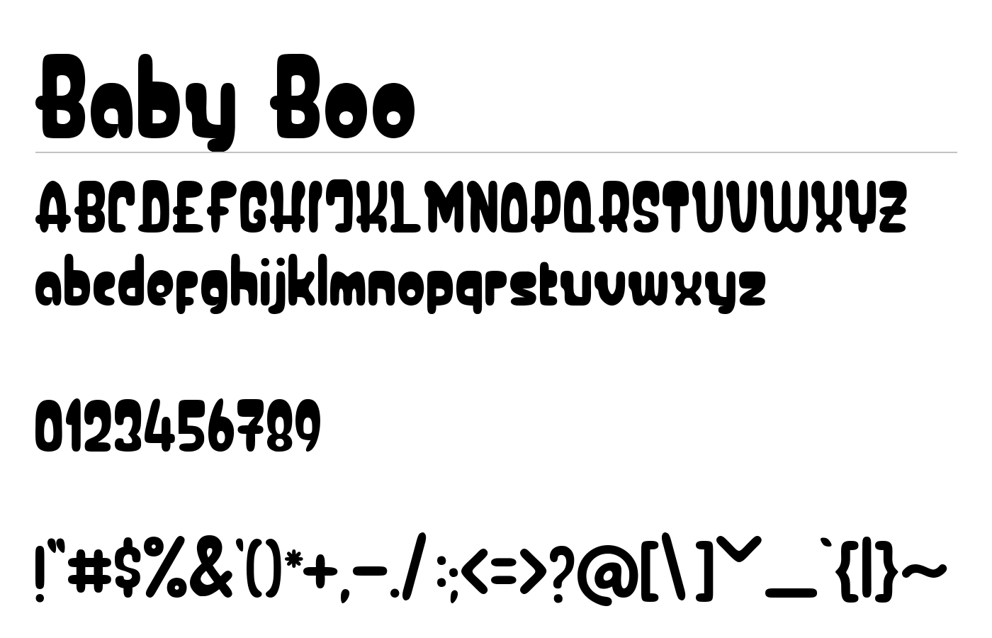 Baby Boo Font preview