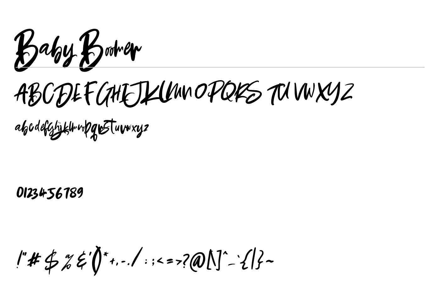 Baby Boomer Font preview