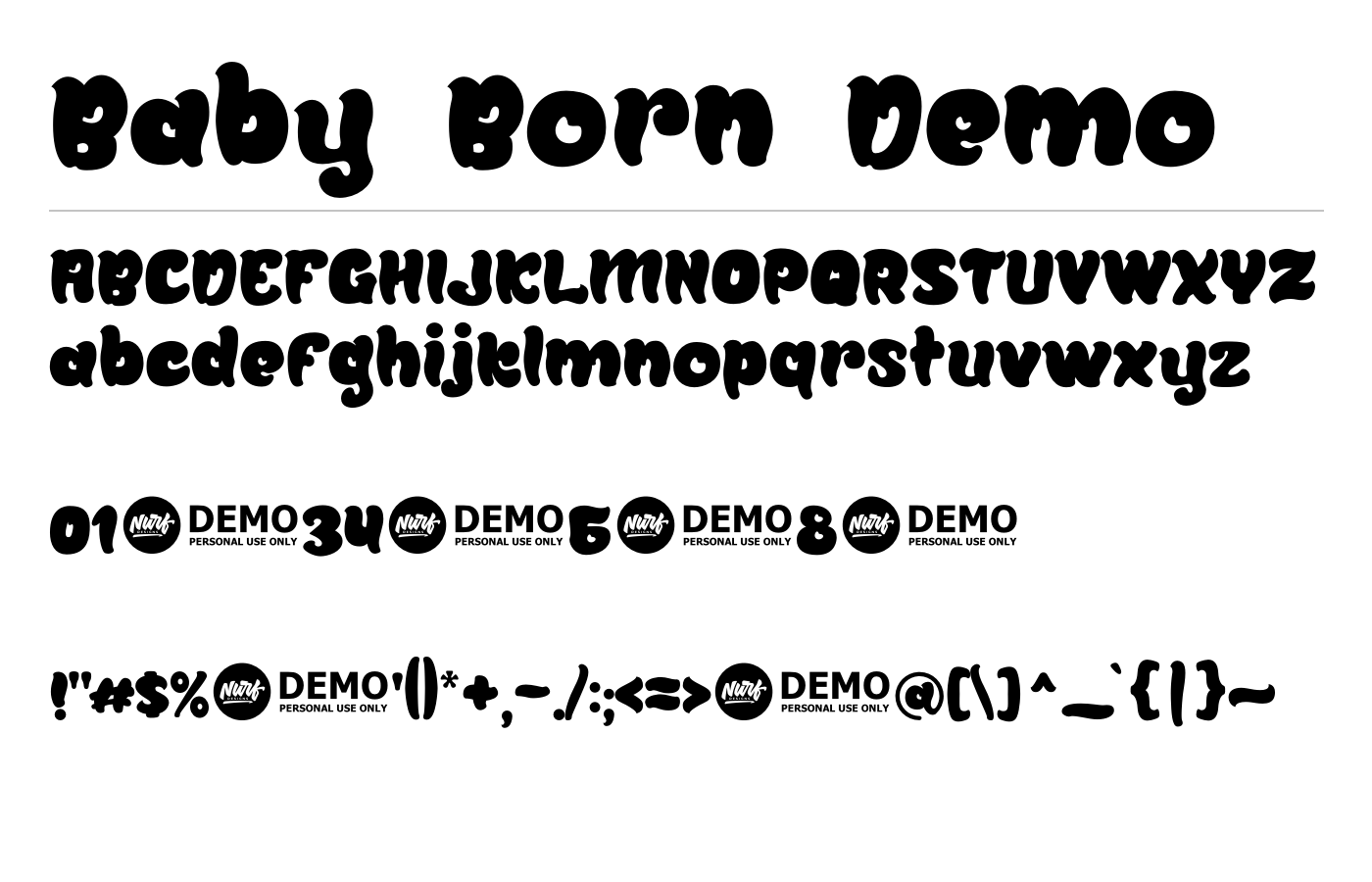 Baby Born Demo Font preview