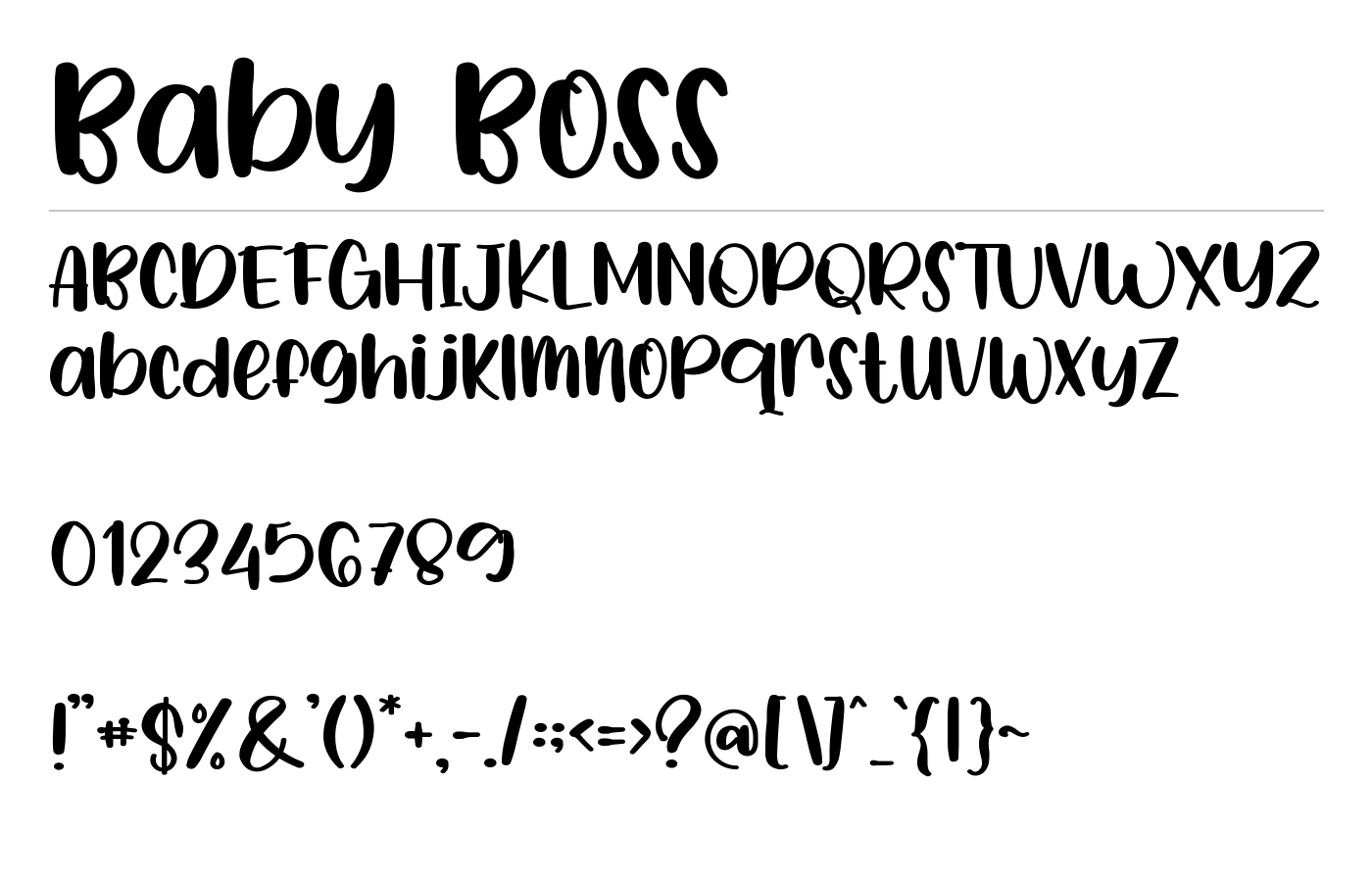 Baby Boss Font preview