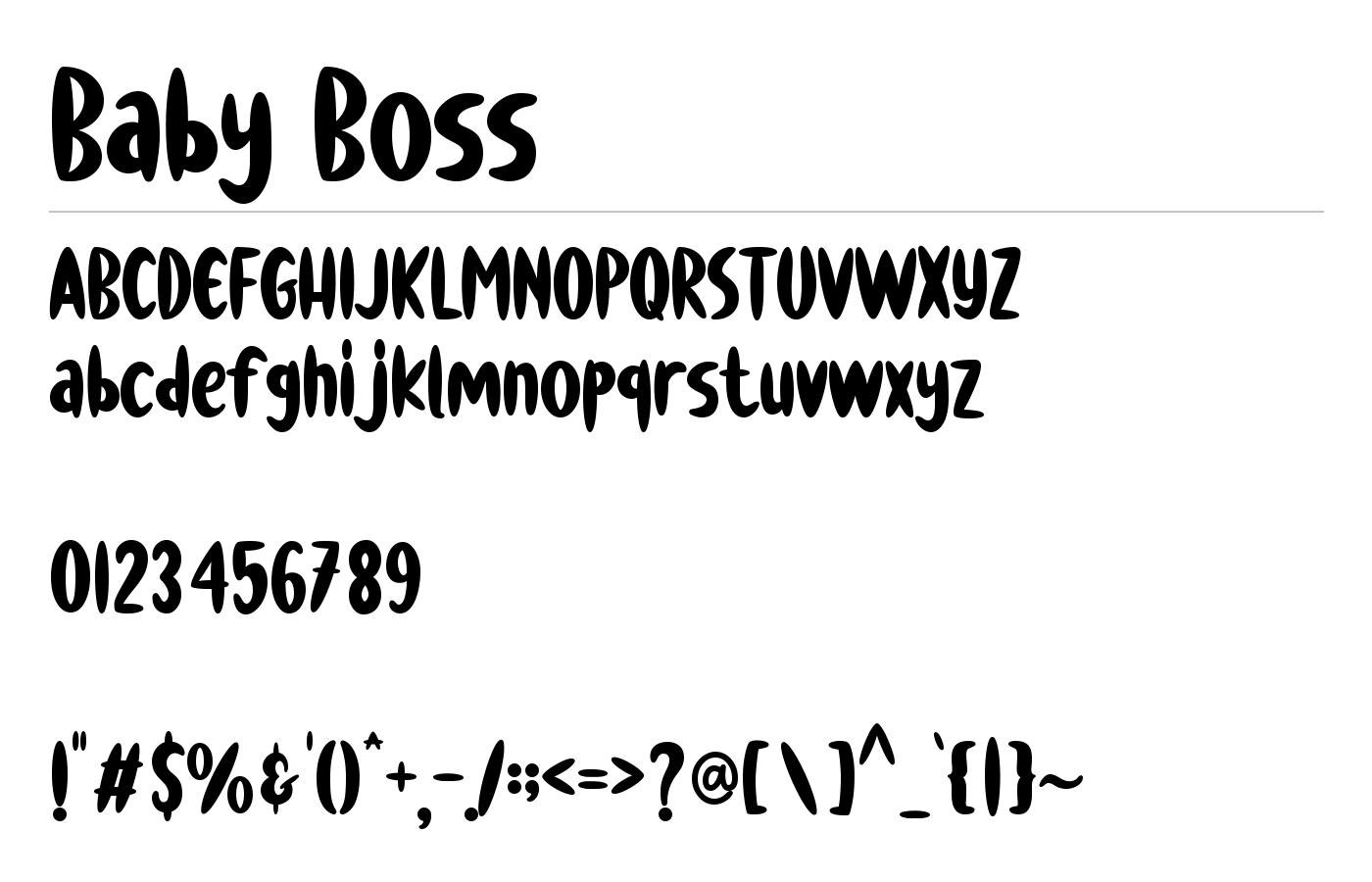 Baby Boss Font preview