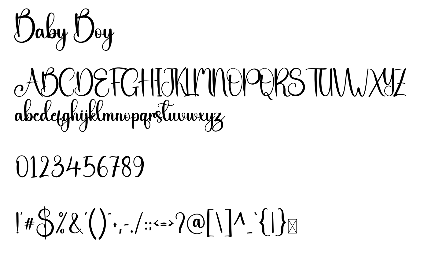 Baby Boy Font preview