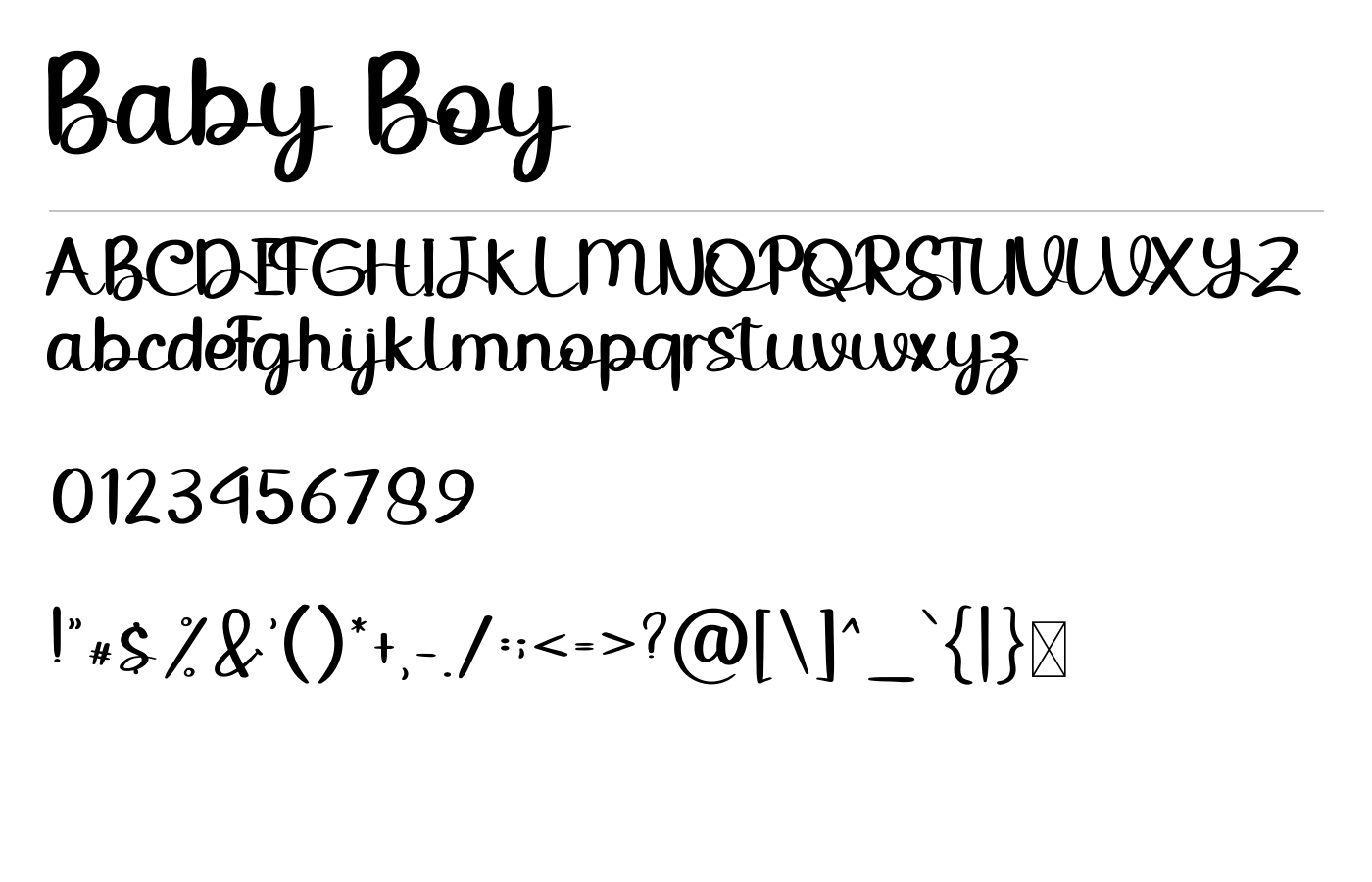 Baby Boy Font preview
