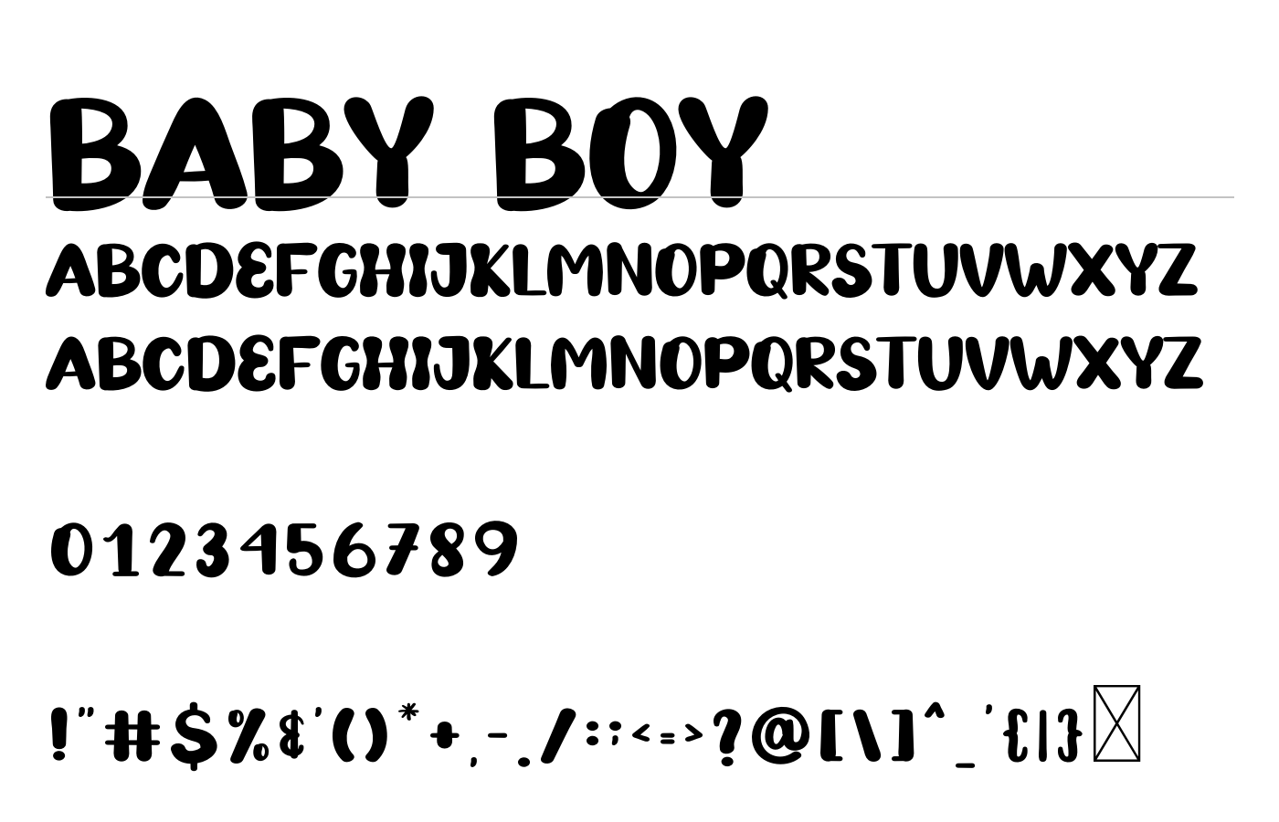 Baby Boy Font preview
