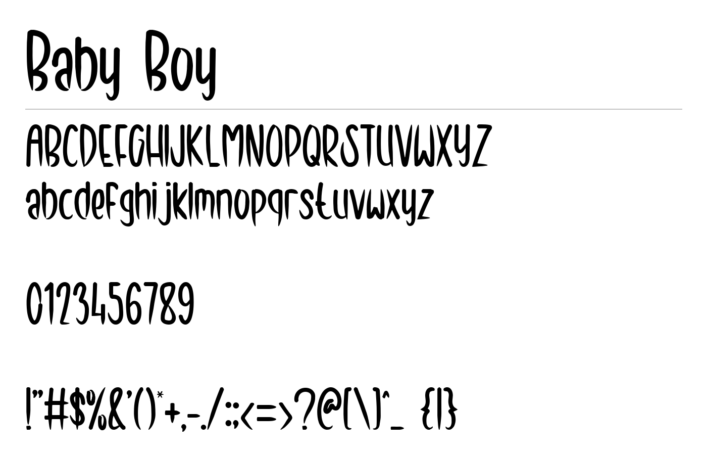 Baby Boy Font preview