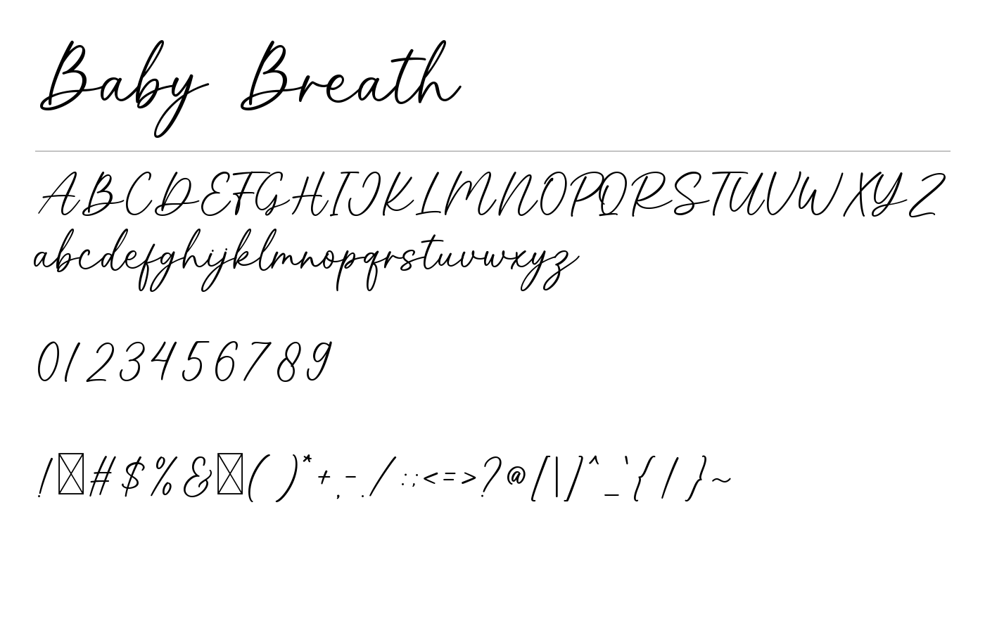 Baby Breath Font preview