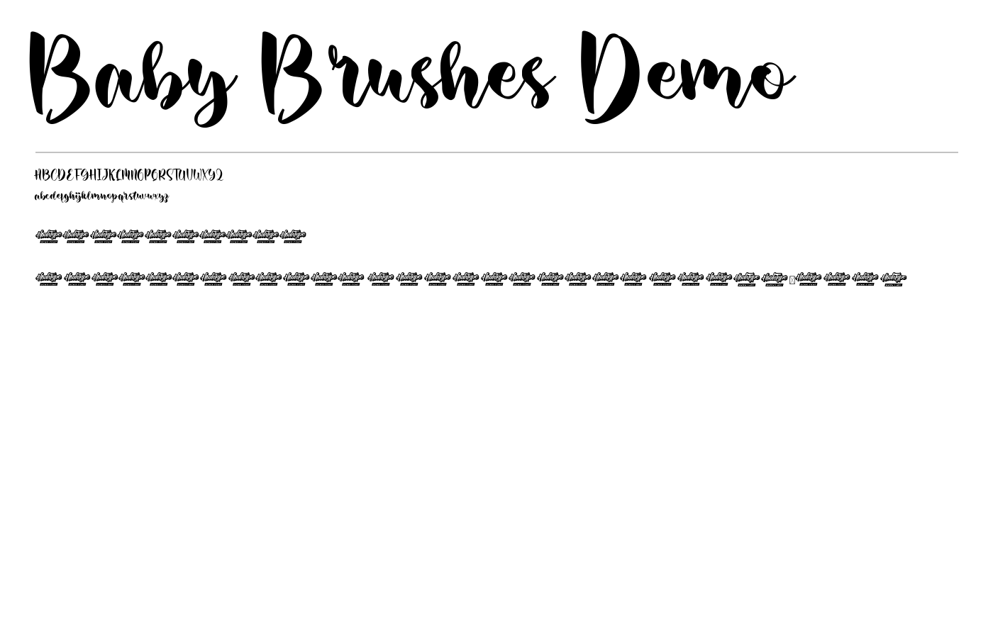 Baby Brushes Demo Font preview