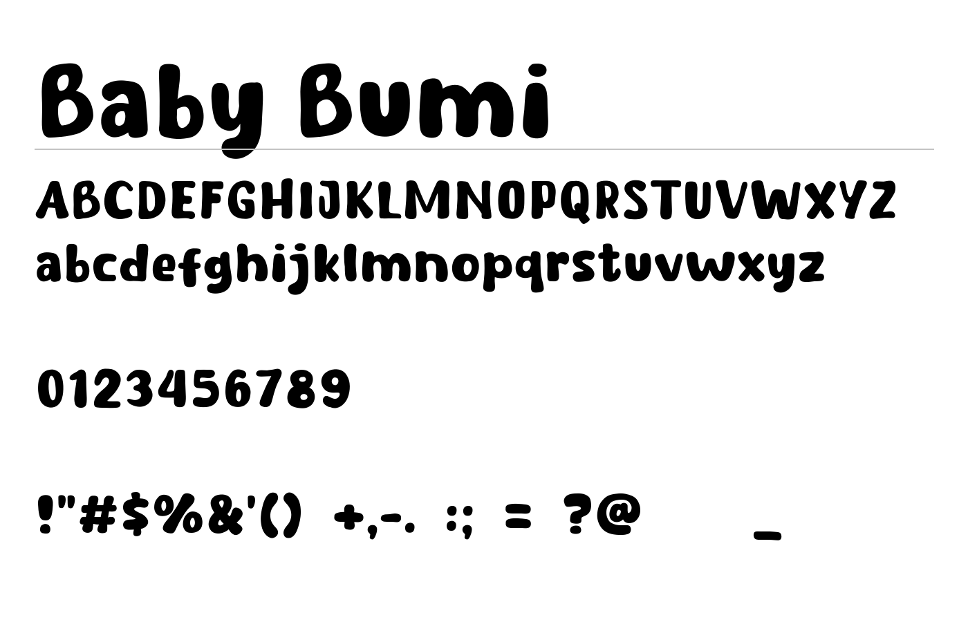 Baby Bumi Font preview