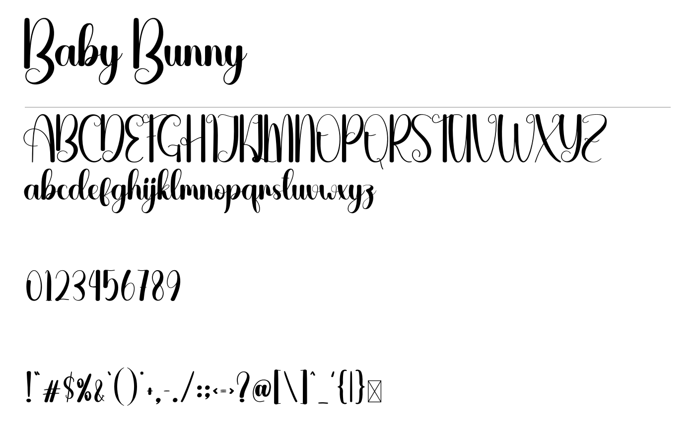 Baby Bunny Font preview