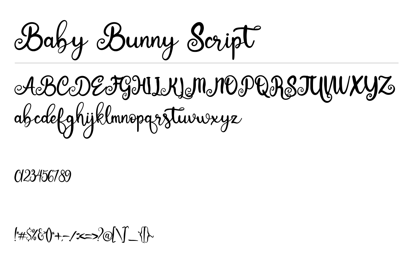 Baby Bunny Font preview