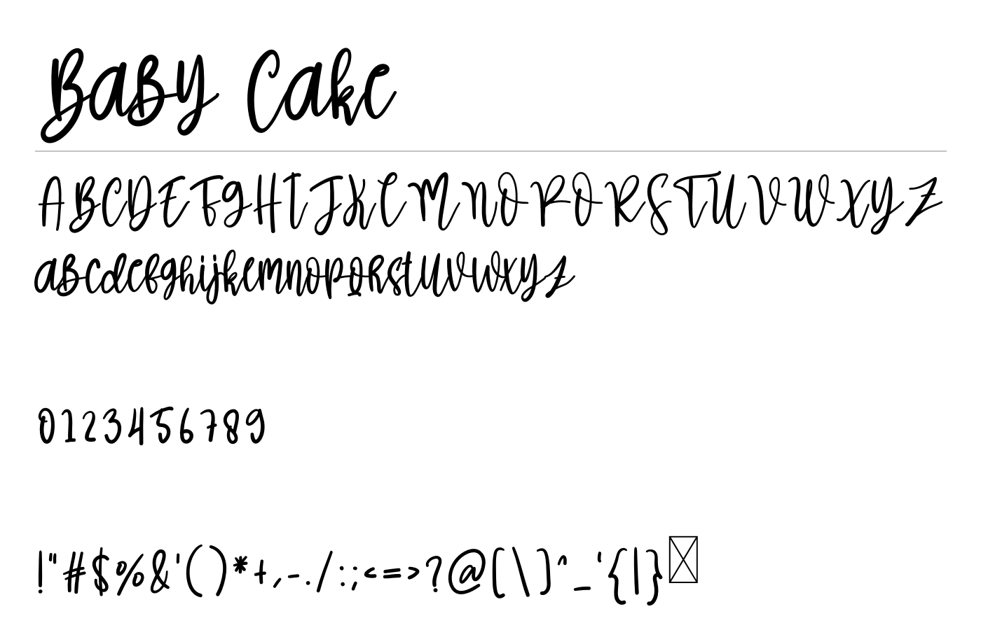 Baby Cake Font preview