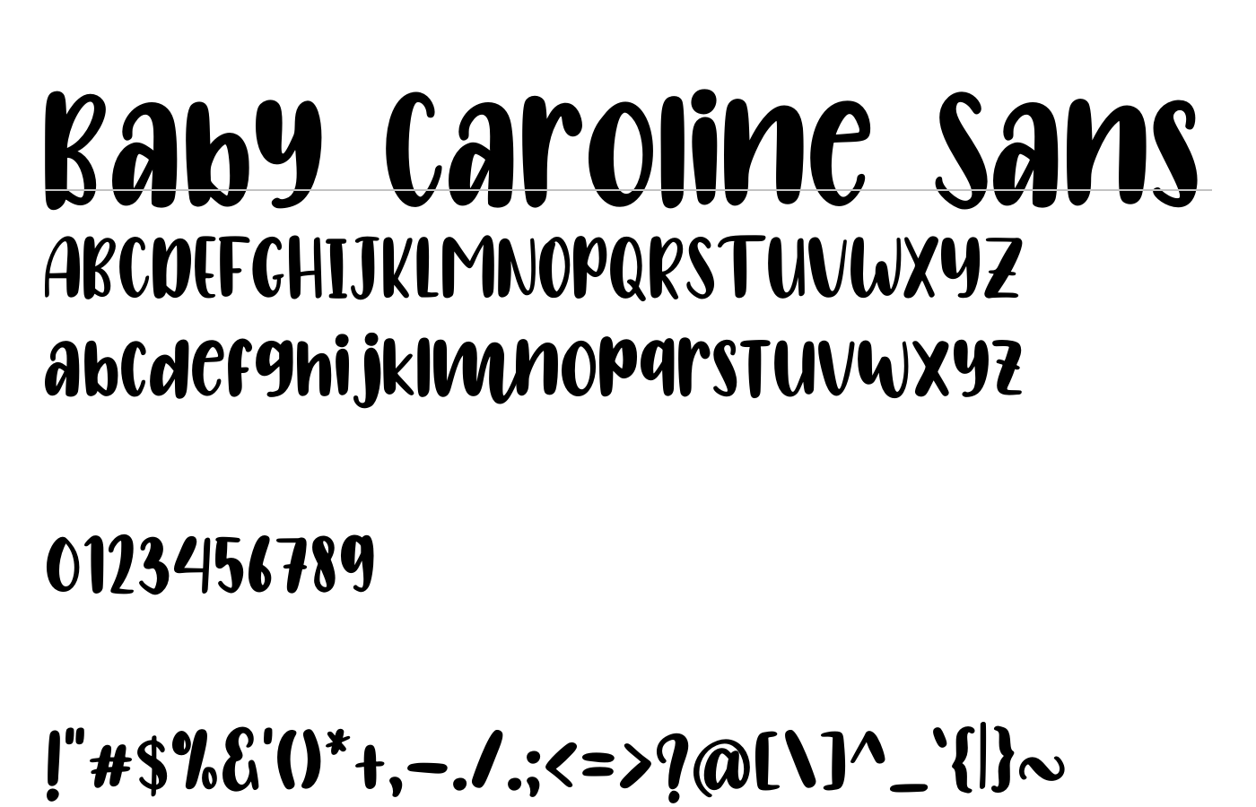 Baby Caroline Sans Font preview