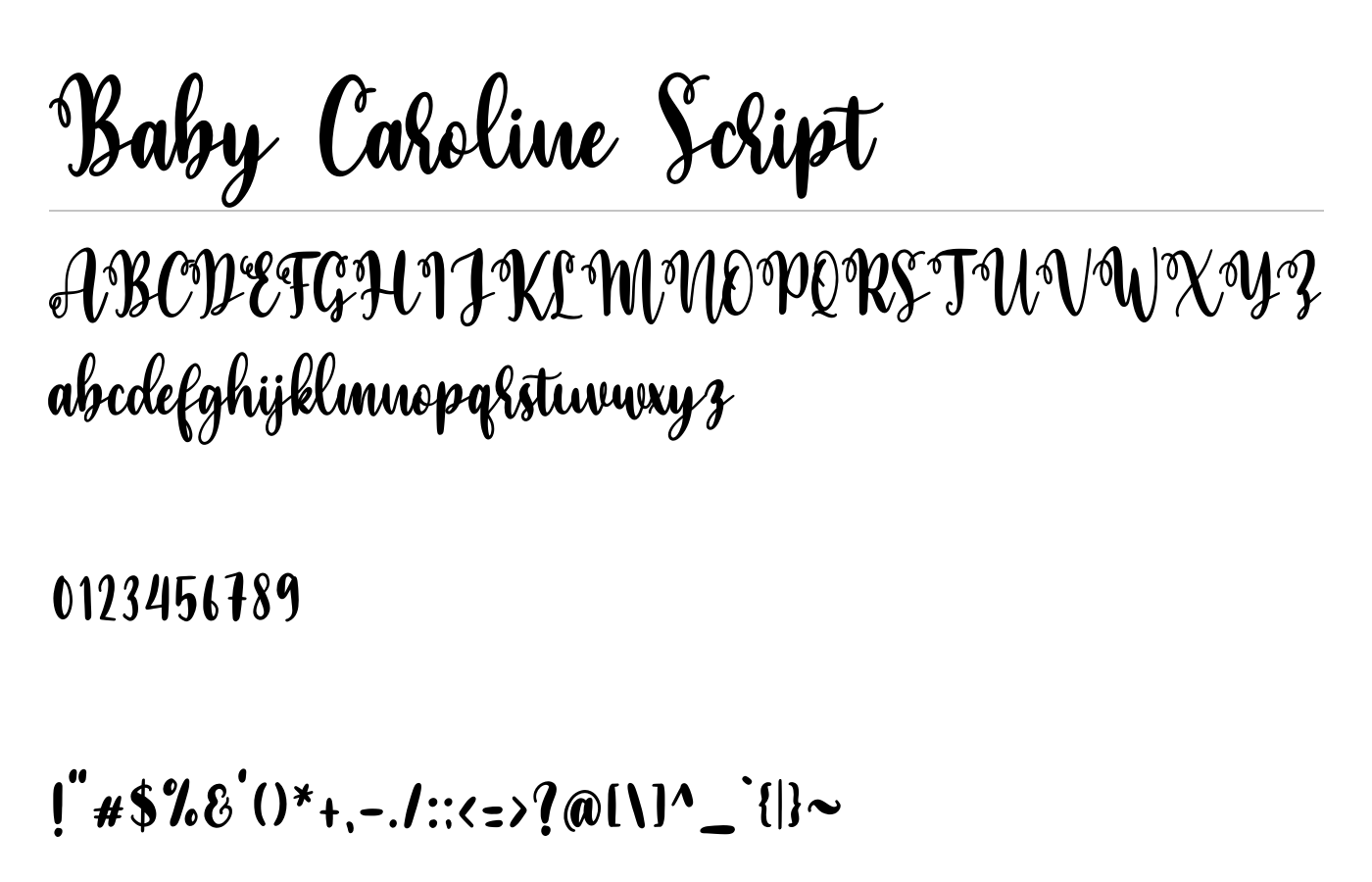Baby Caroline Script Font preview
