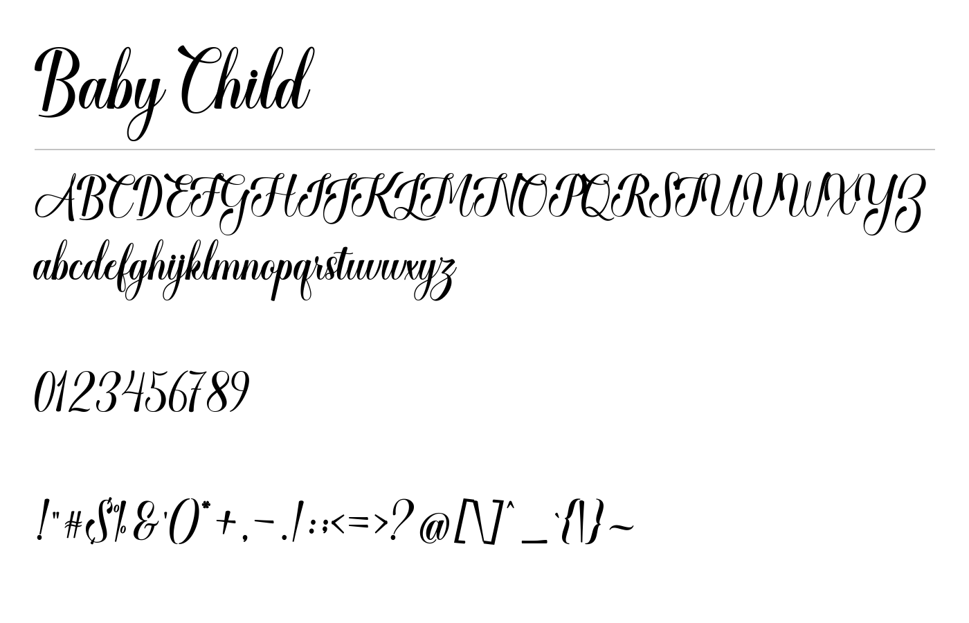 Baby Child Font preview