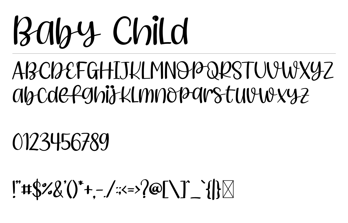 Baby Child Font preview