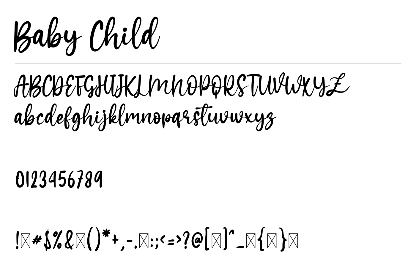 Baby Child Font preview