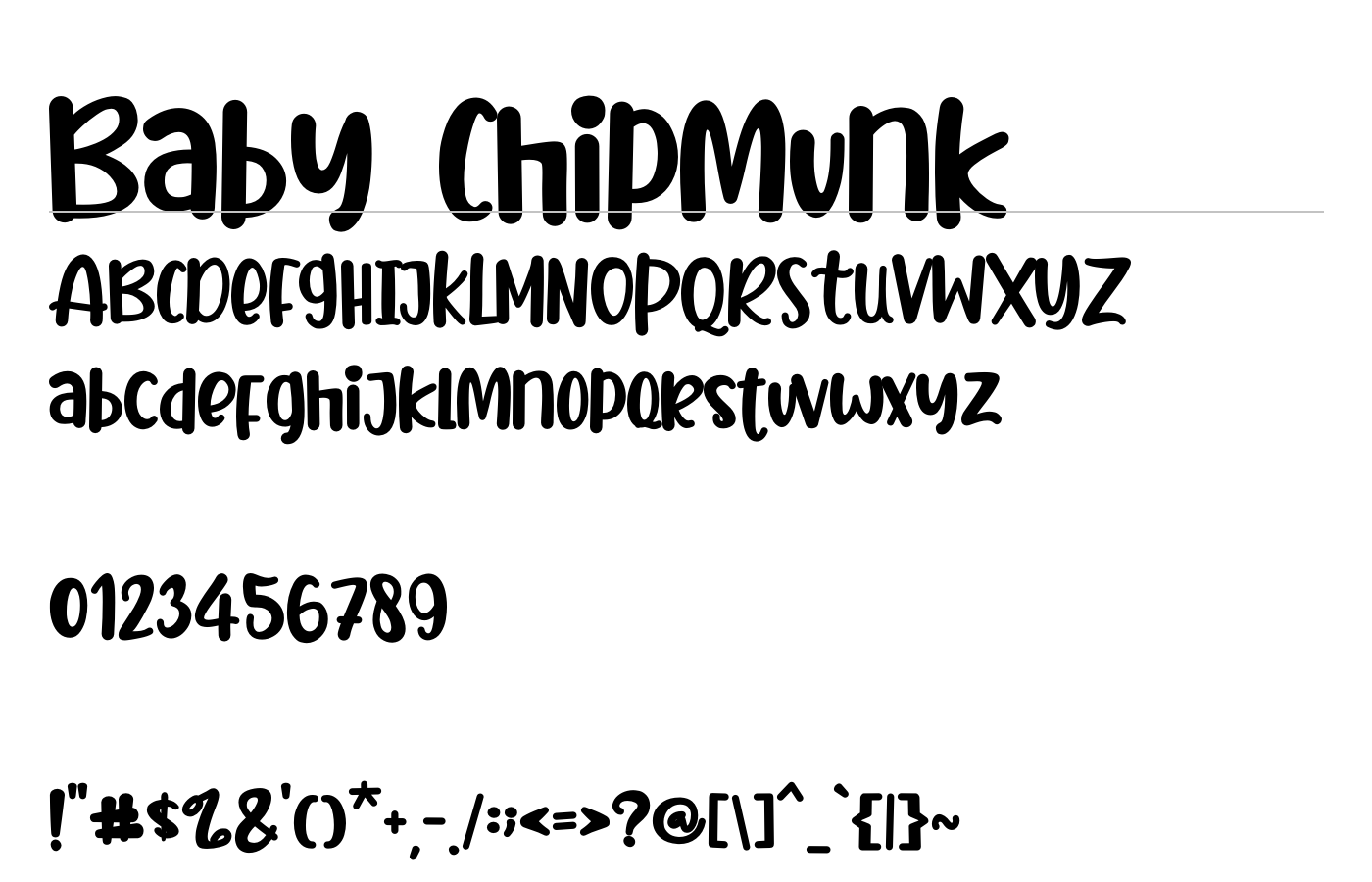 Baby Chipmunk Font preview