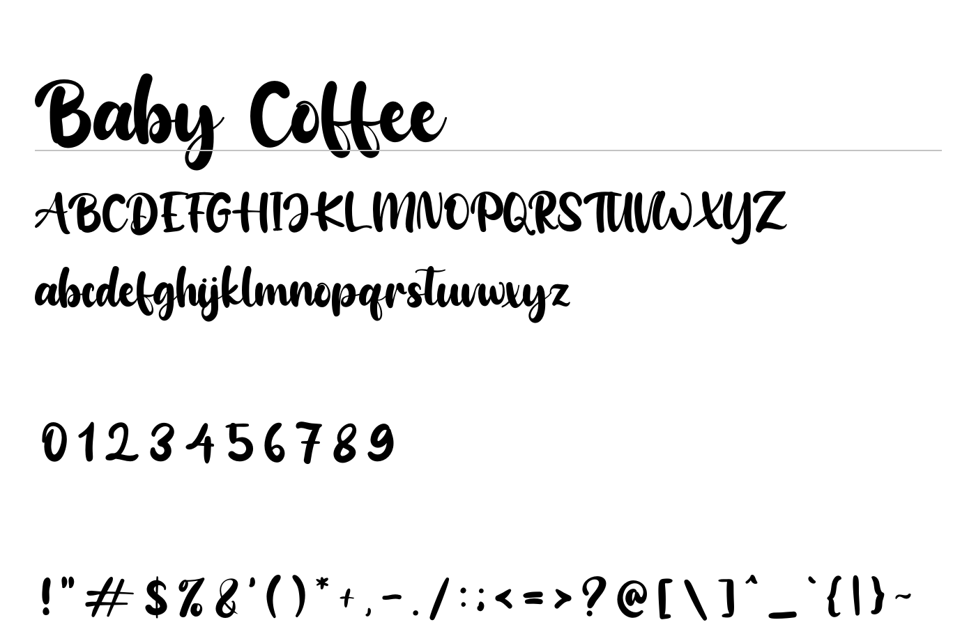 Baby Coffee Font preview