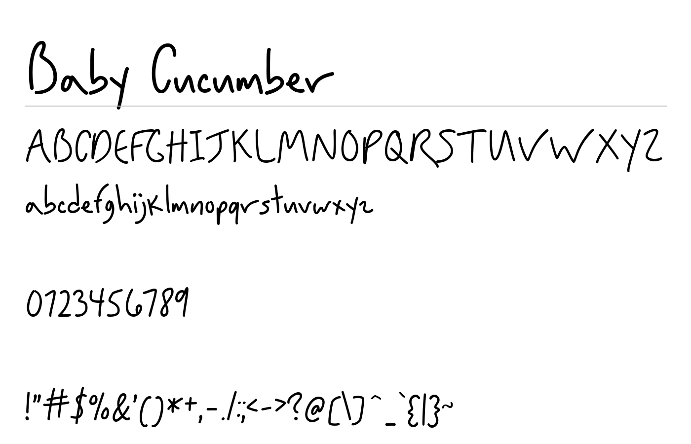 Baby Cucumber Font preview