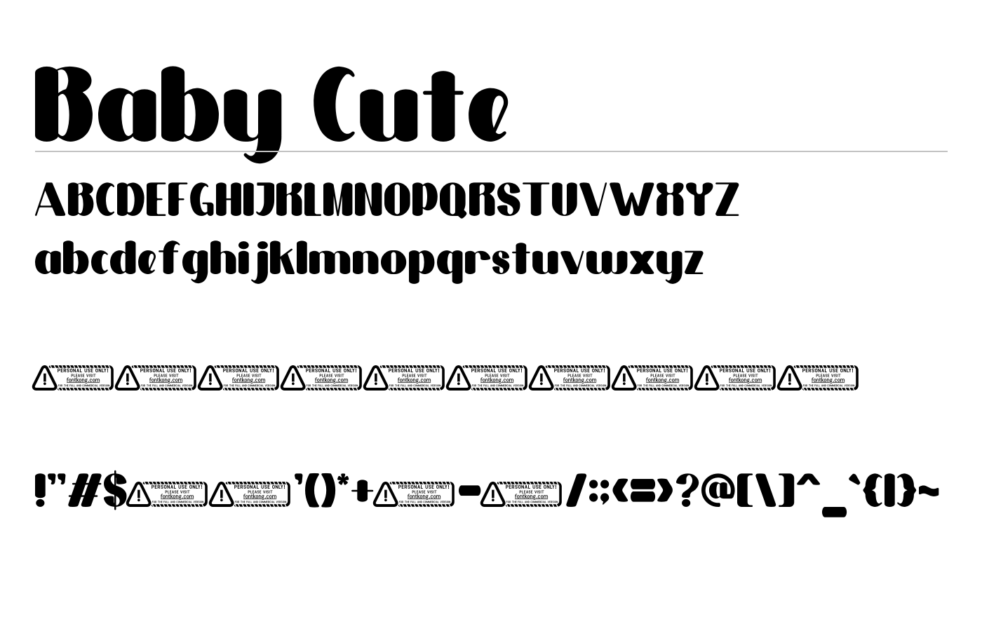 Baby Cute Font preview