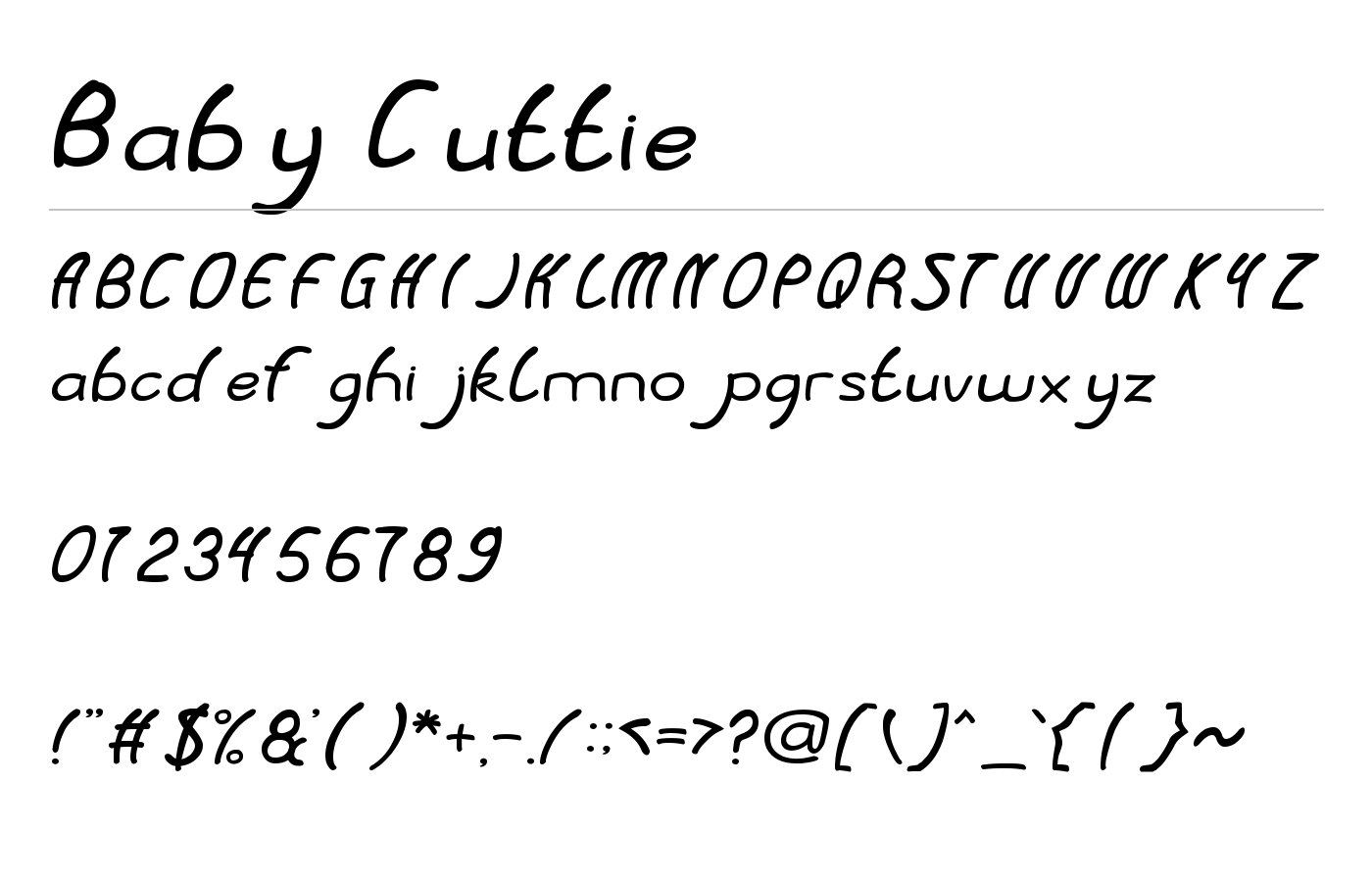 Baby Cuttie Font preview