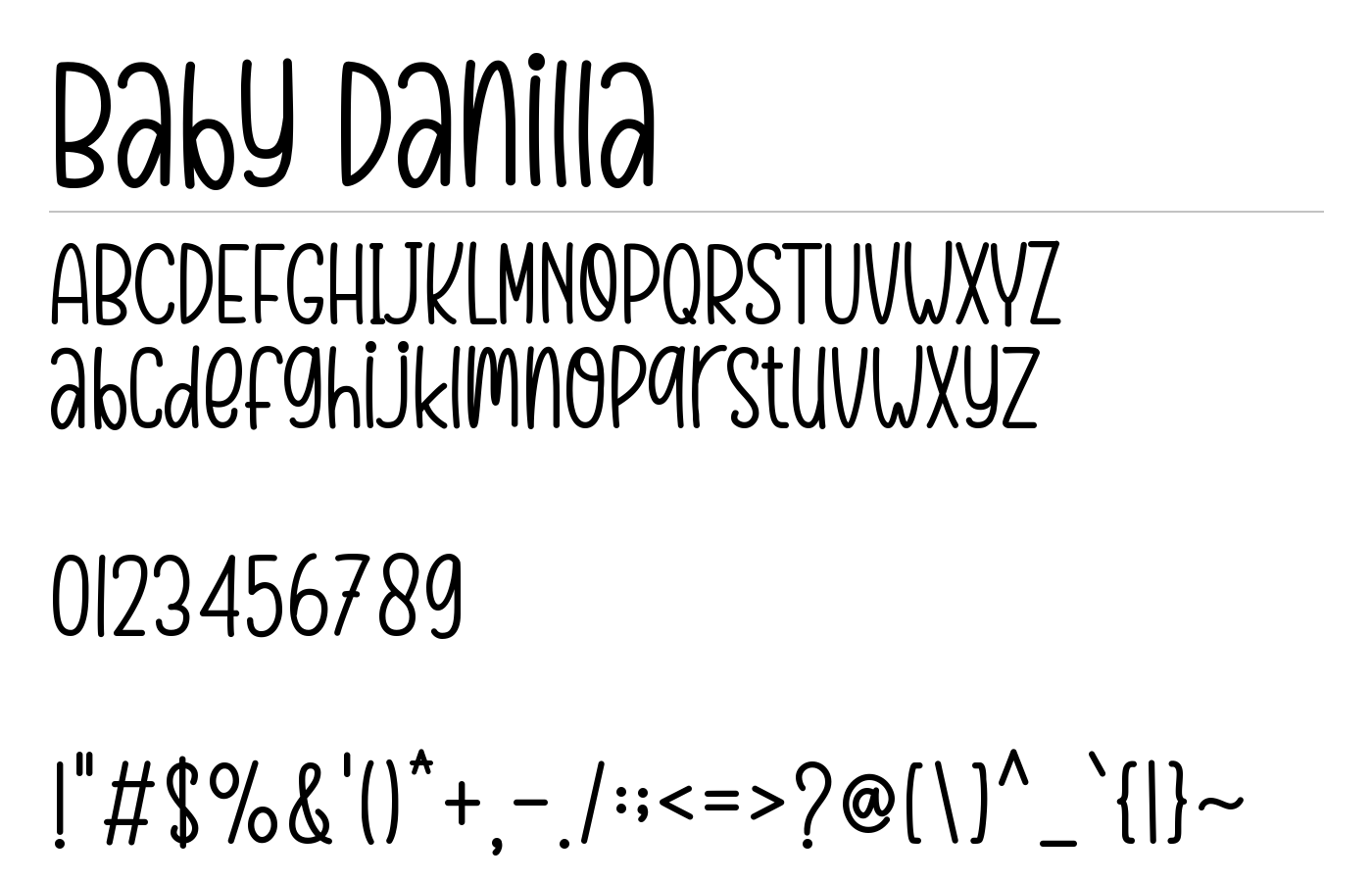 Baby Danilla Font preview