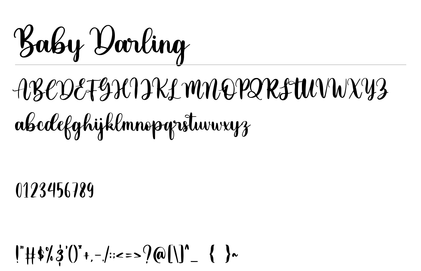 Baby Darling Font preview