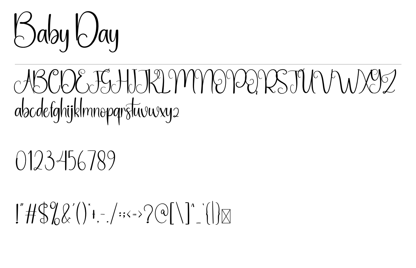 Baby Day Font preview