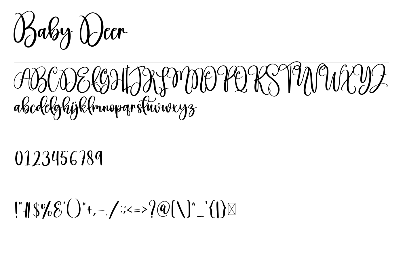 Baby Deer Font preview