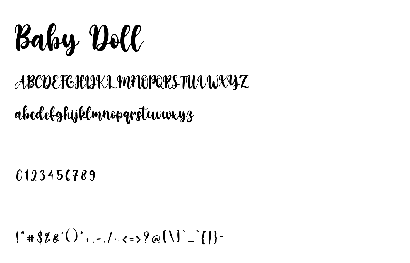 Baby Doll Font preview