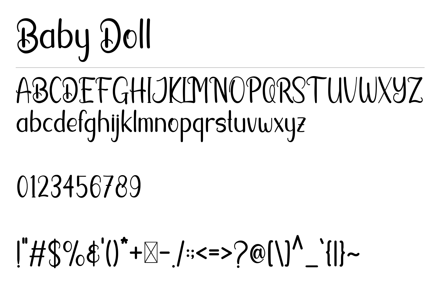 Baby Doll Font preview