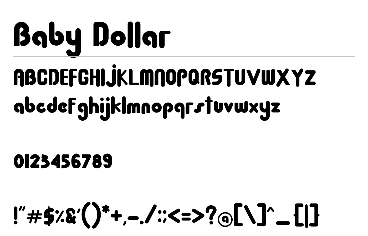 Baby Dollar Font preview